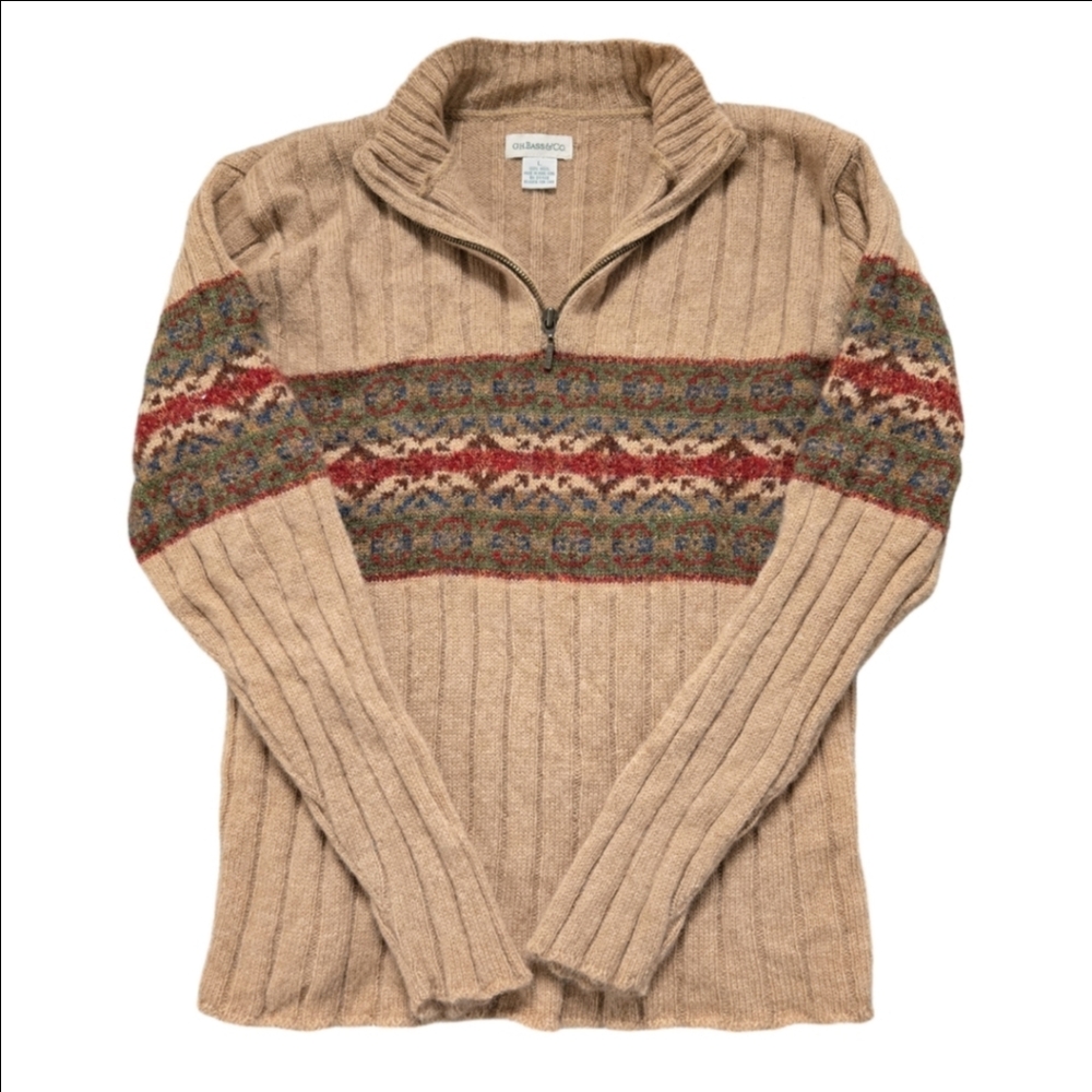 G.H. BASS & CO. Wool Quarter-Zip Pullover Sweater